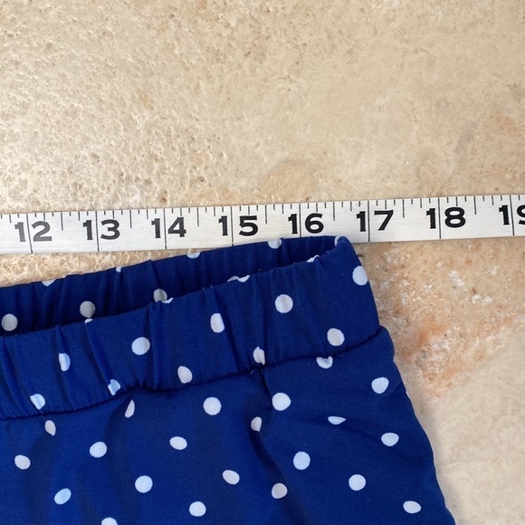 QUACKER FACTORY NAVY DOTTED WIDE LEG PANTS Womens L Flowy beach Nautical QVC - Picture 10 of 12